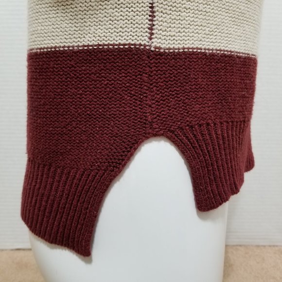 Essentials by Full Tilt sweater Small varsity striped knit pullover step hem - Picture 5 of 12